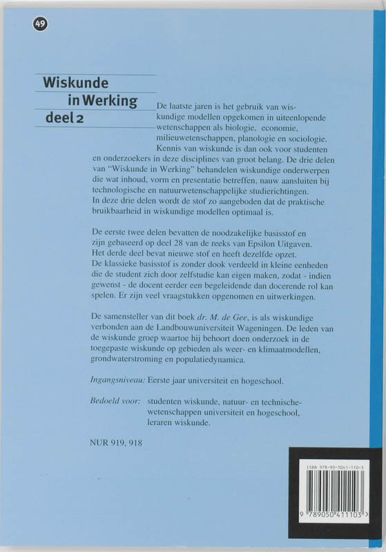 Wiskunde in Werking / 2 / Epsilon uitgaven / 49 achterkant