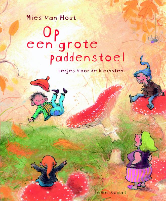 Op een grote paddenstoel