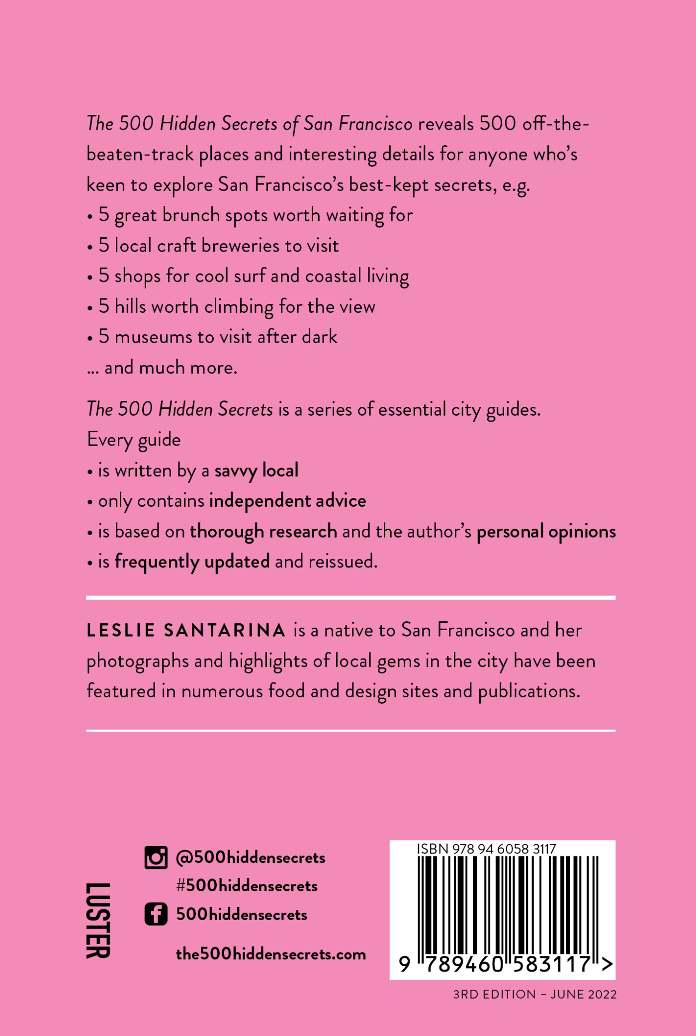 The 500 Hidden Secrets of San Francisco / Hidden Secrets achterkant