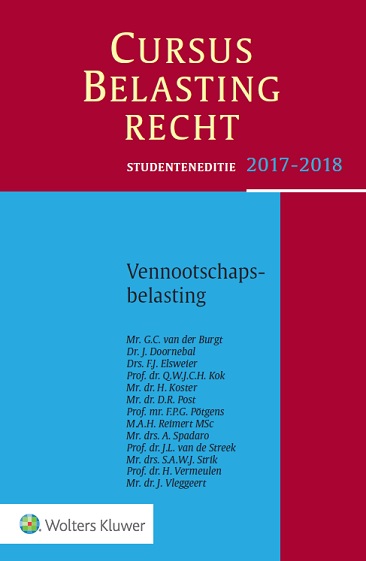 Cursus Belastingrecht Vennootschapsbelasting Studenteneditie 2017-2018