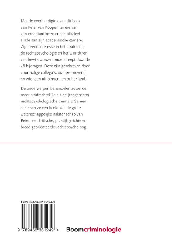 Bakens in de rechtspsychologie achterkant