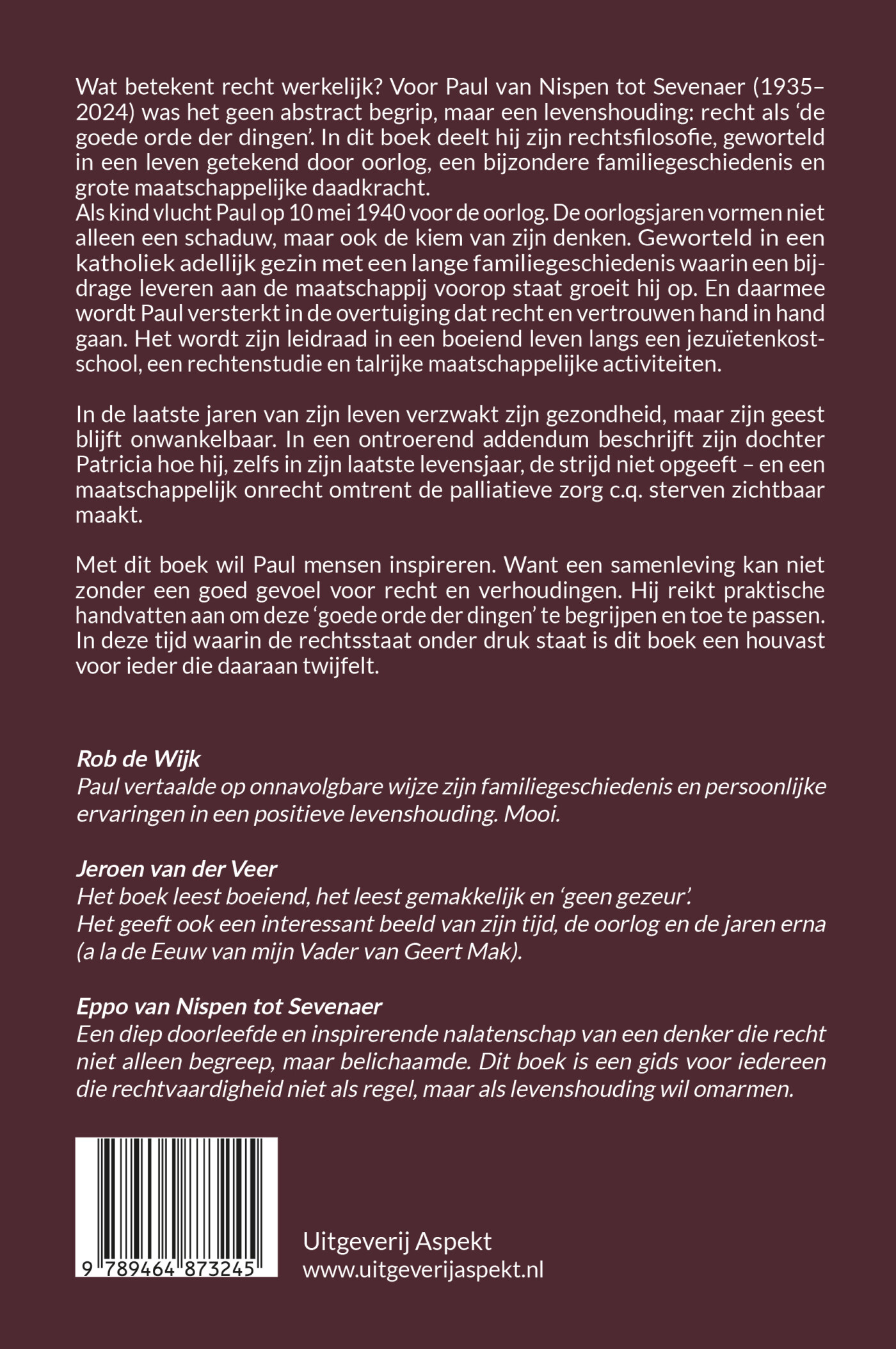 Het recht als de goede orde der dingen achterkant