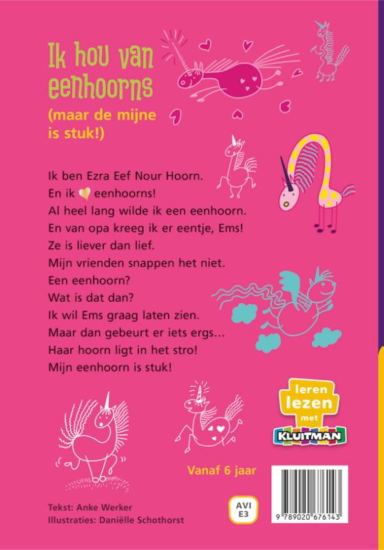 Ik hou van eenhoorns / (maar de mijne is stuk) / Leren lezen met Kluitman achterkant