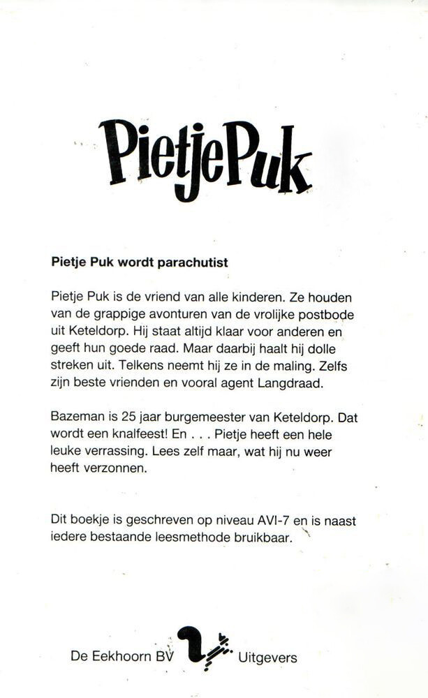 Pietje Puk wordt parachutist / Pietje Puk / 28 achterkant