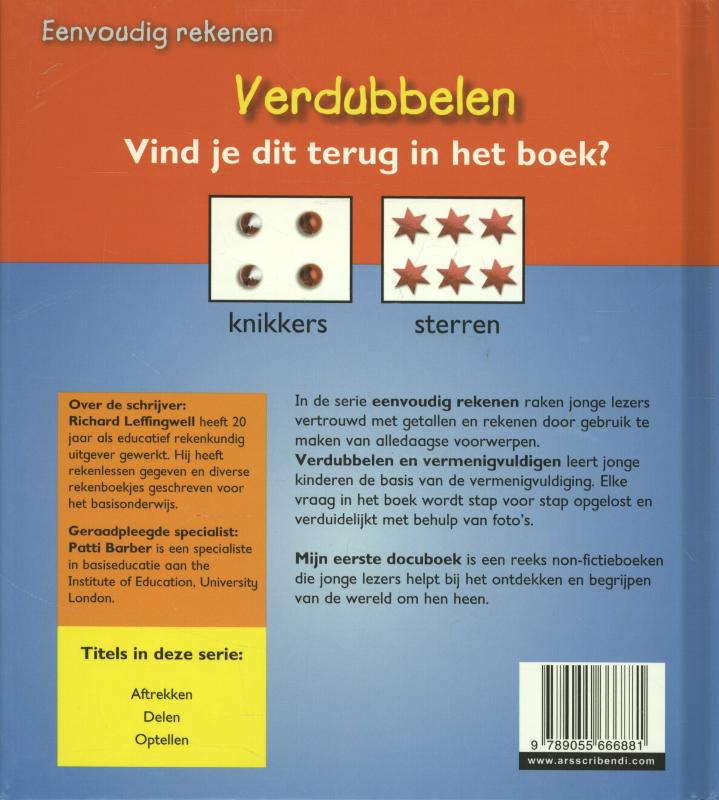 Eenvoudig rekenen - Verdubbelen en vermenigvuldigen Eenvoudig rekenen - Verdubbelen en vermenigvuldigen achterkant