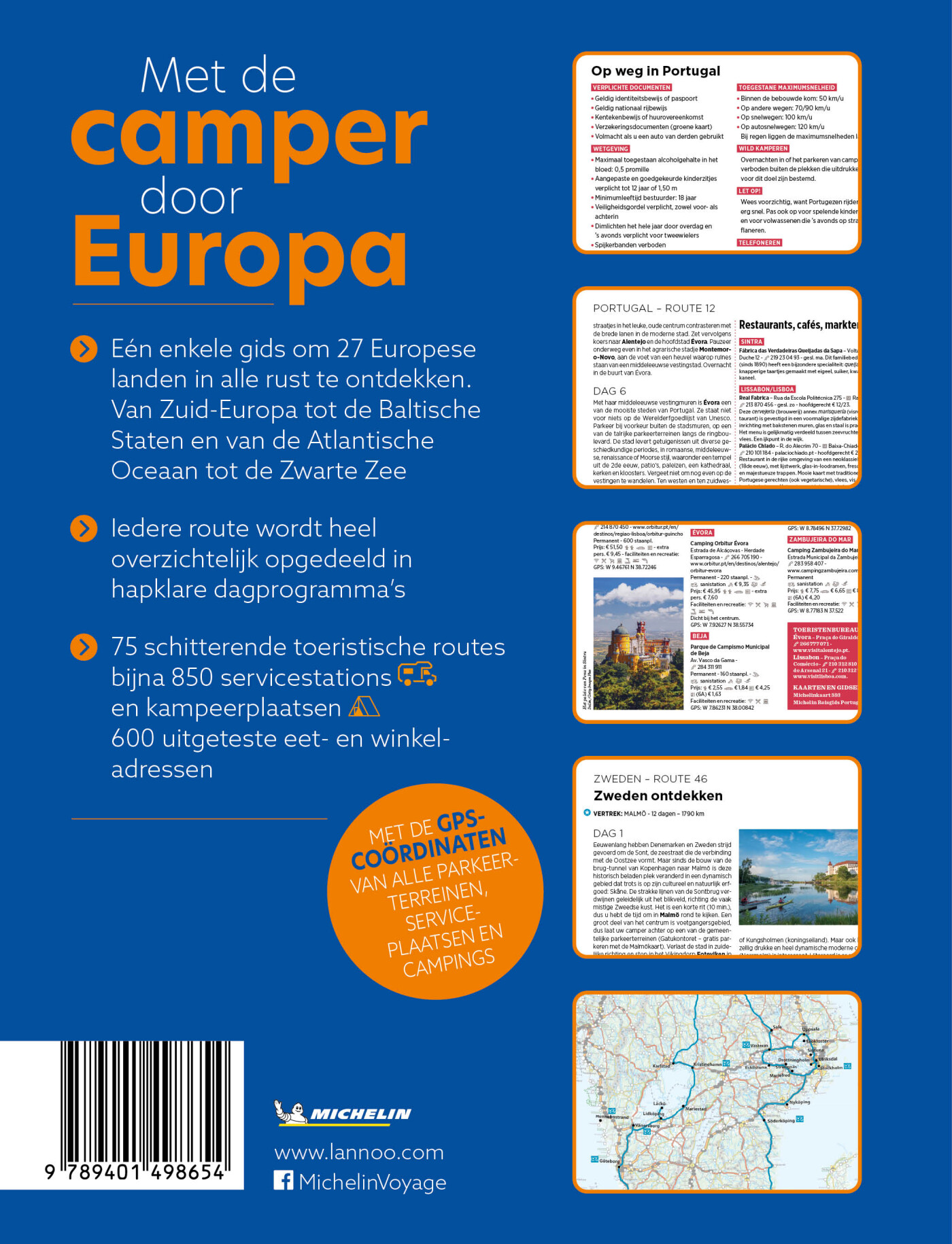 Met de camper door Europa / Michelin Reisgids achterkant
