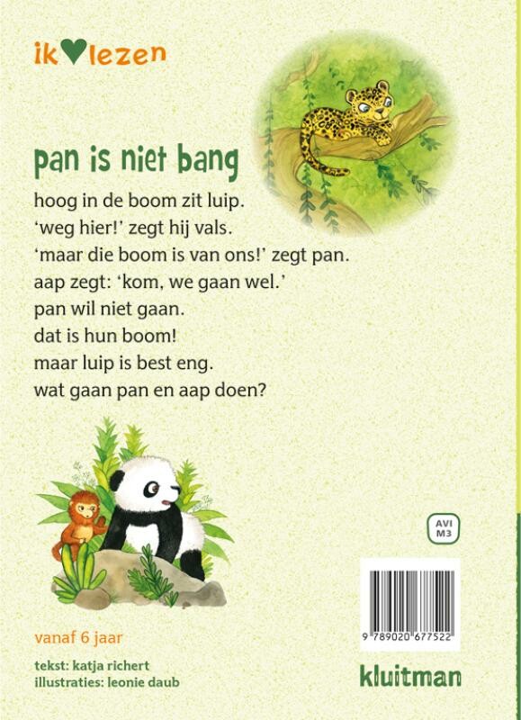 Pan is niet bang / Ik hou van lezen achterkant