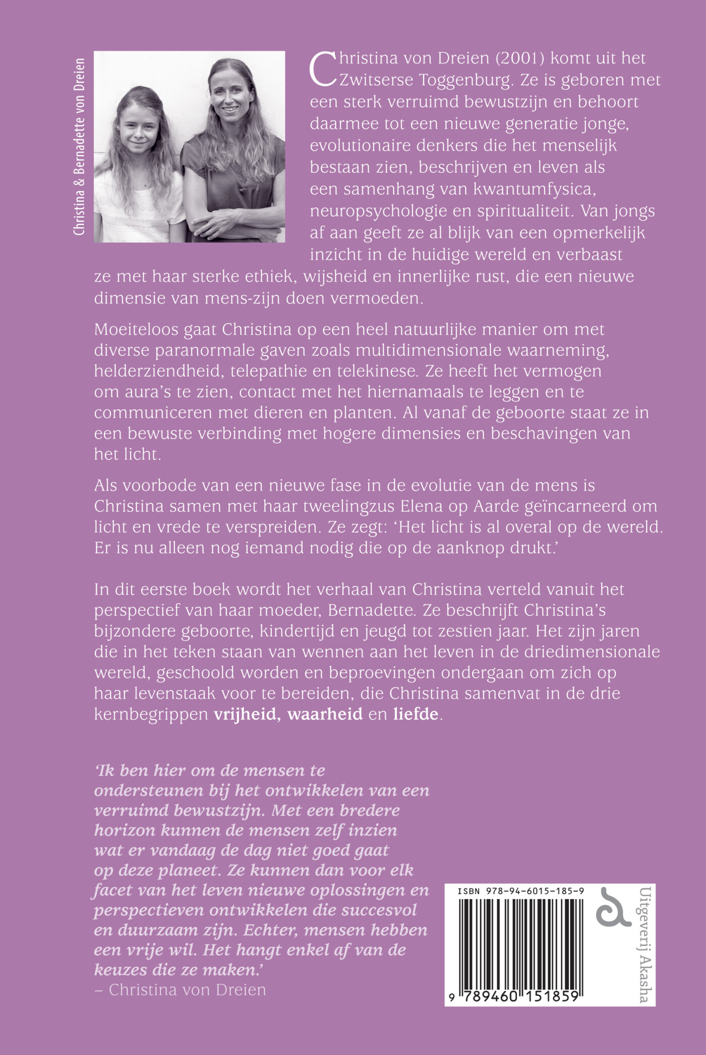 Tweeling als licht geboren / Christina / 1 Tweeling als licht geboren / Christina / 1 achterkant