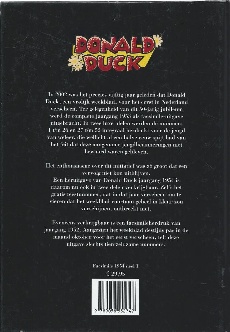 DONALD DUCK JAARGANG 1954 1 / Bundelingen Donald Duck - facsimile / 4 achterkant