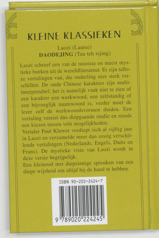 Daodejing / Kleine Klassieken achterkant