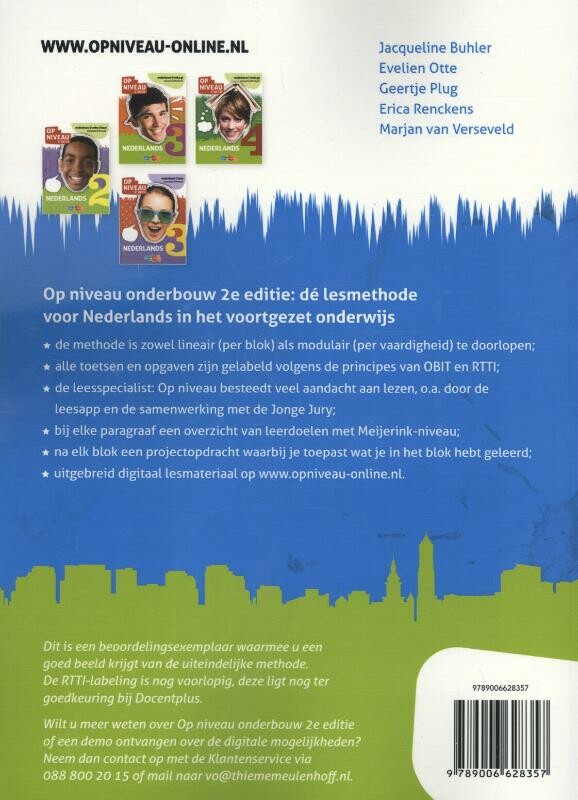 Nederlands / Onderbouw; Leerjaar 1 vmbo-t/havo / Leeropdrachtenboek / Op niveau achterkant