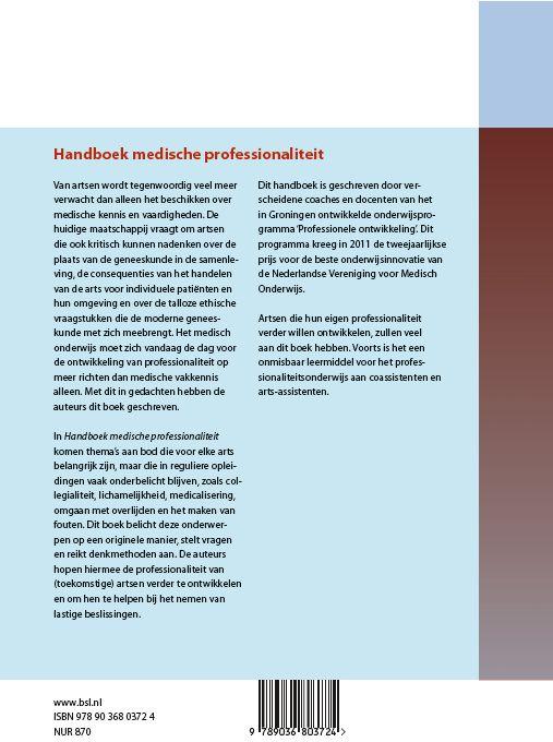 Handboek medische professionaliteit achterkant