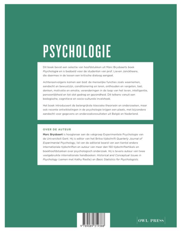 Psychologie achterkant