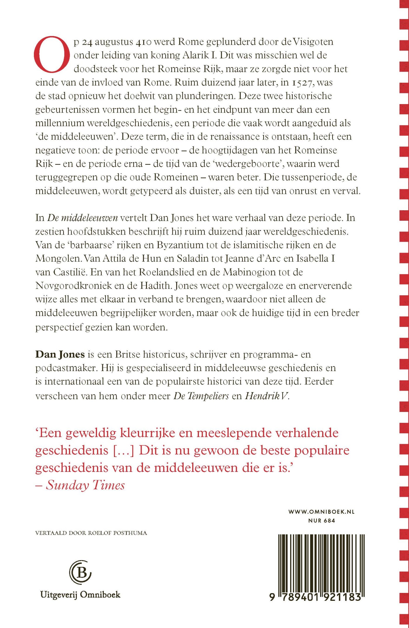 De middeleeuwen achterkant