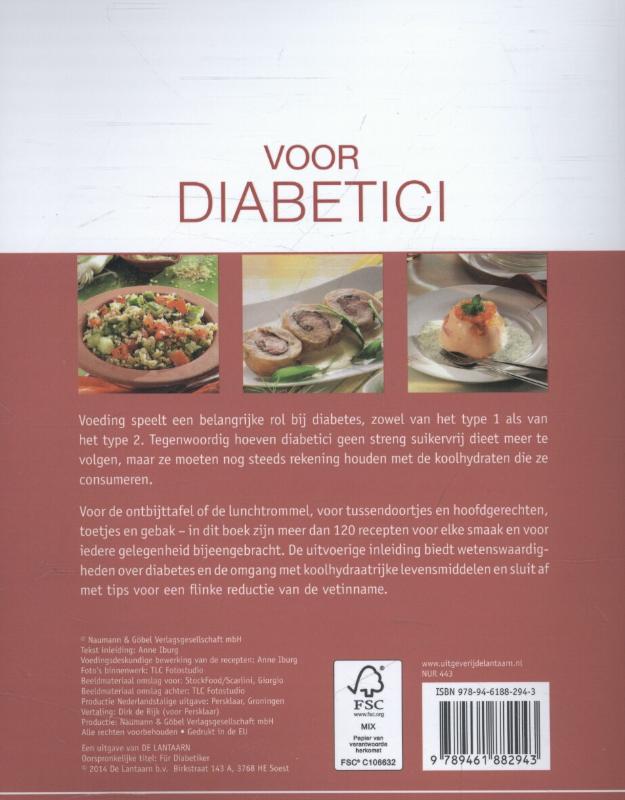 Voor diabetici / Gezonde voeding Voor diabetici / Gezonde voeding achterkant