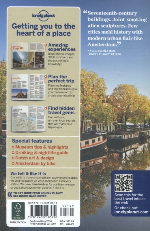 Lonely Planet Amsterdam dr 10 achterkant