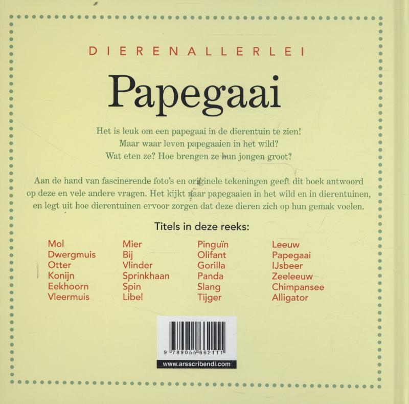 Dierenallerlei  -   Papegaai achterkant