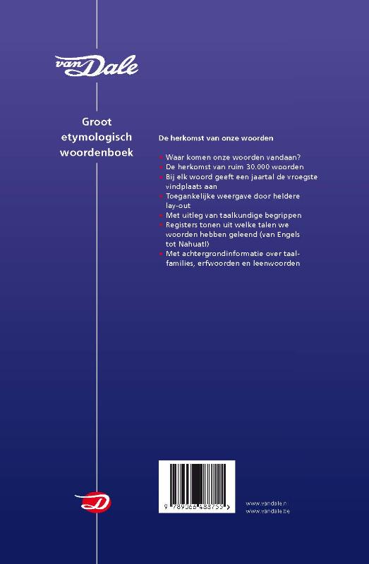 Groot etymologisch woordenboek achterkant