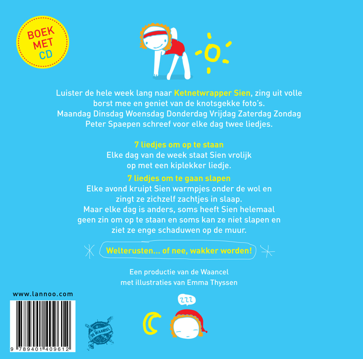 Sien bijt in de dag achterkant