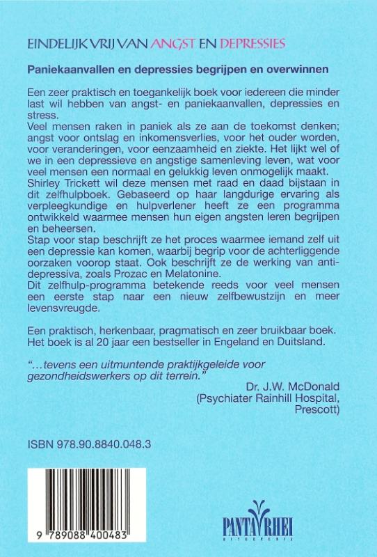 Eindelijk vrij van angst en depressies achterkant