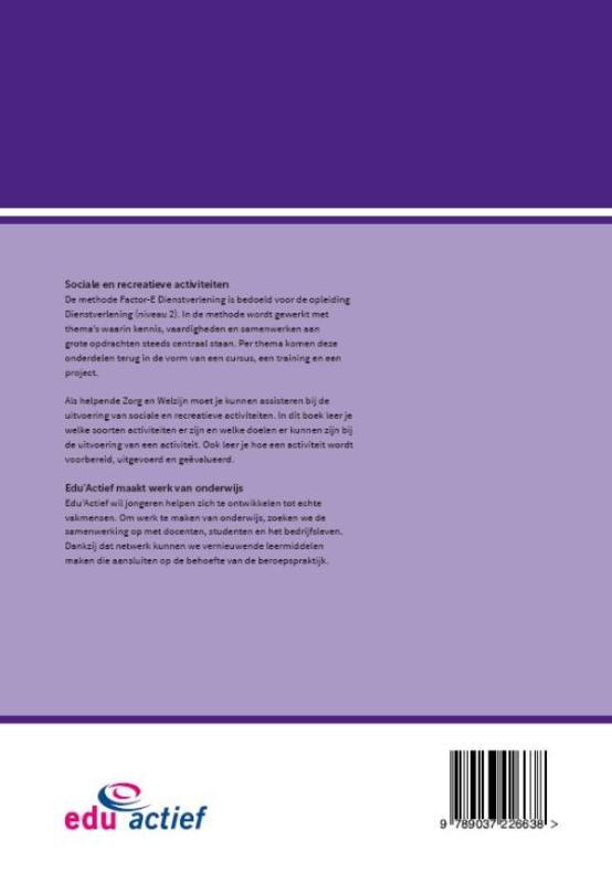 Sociale en recreatieve activiteiten / Factor-E Dienstverlening Sociale en recreatieve activiteiten / Factor-E Dienstverlening achterkant