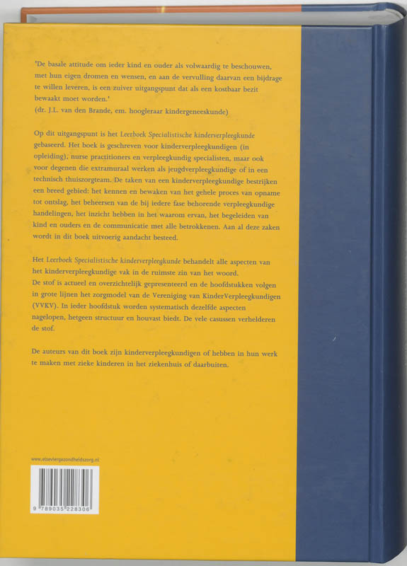 Leerboek specialistische kinderverpleegkunde Leerboek specialistische kinderverpleegkunde achterkant