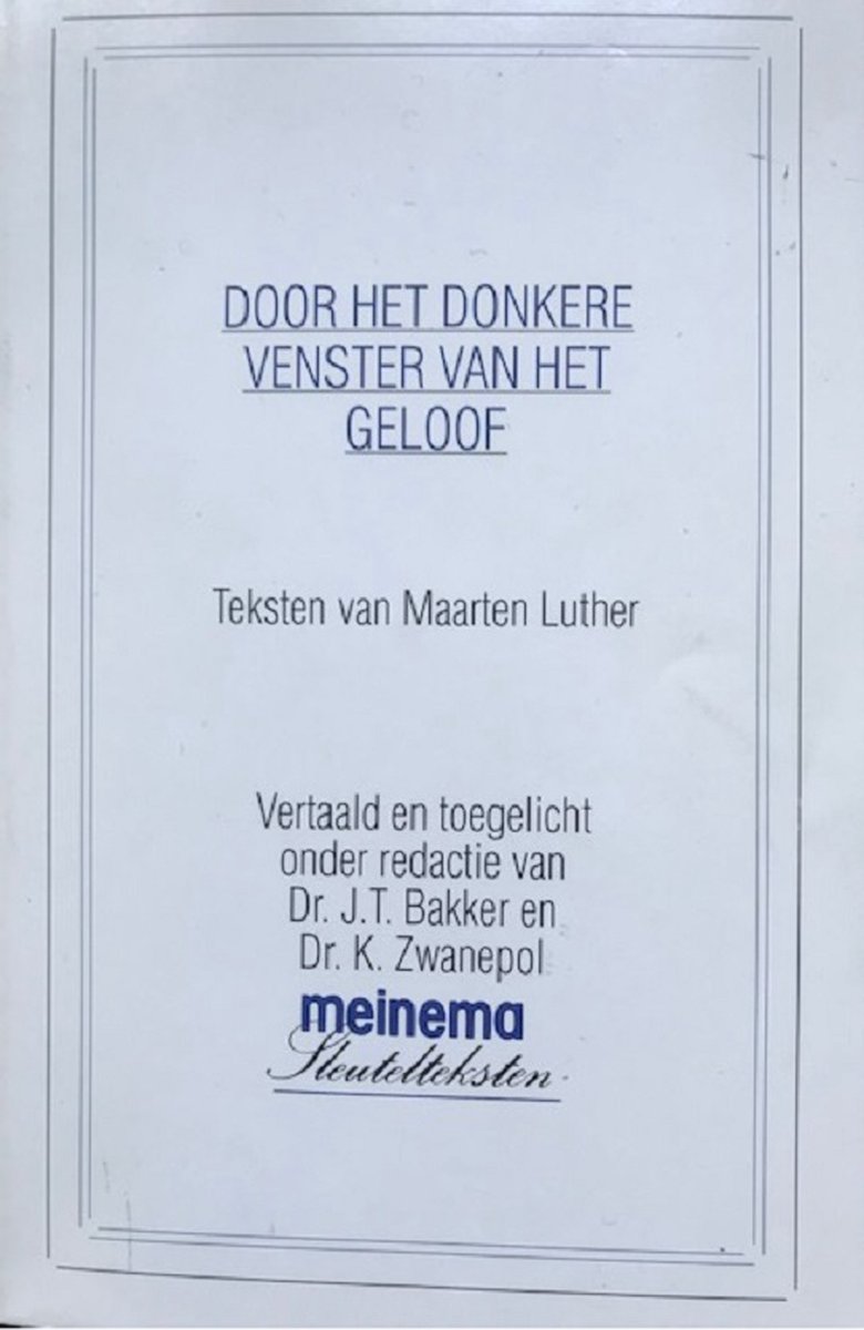 Door het donkere venster van het geloof