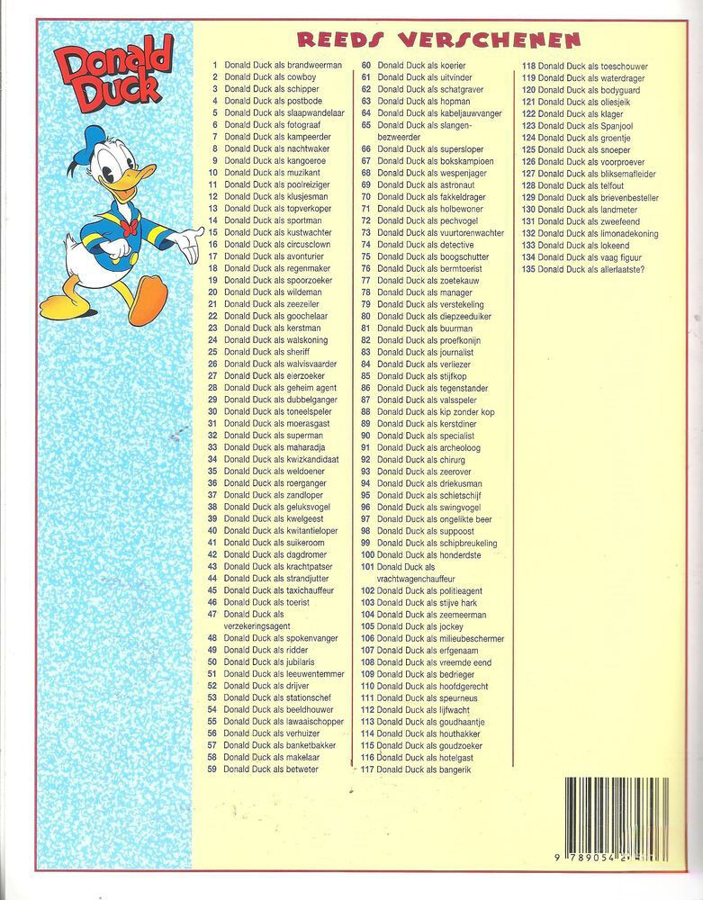 Donald Duck als schietschijf / De beste verhalen van Donald Duck / 95 achterkant