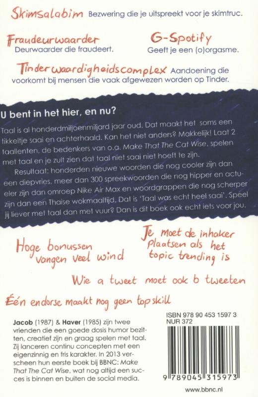 Taal was echt heel saai! achterkant