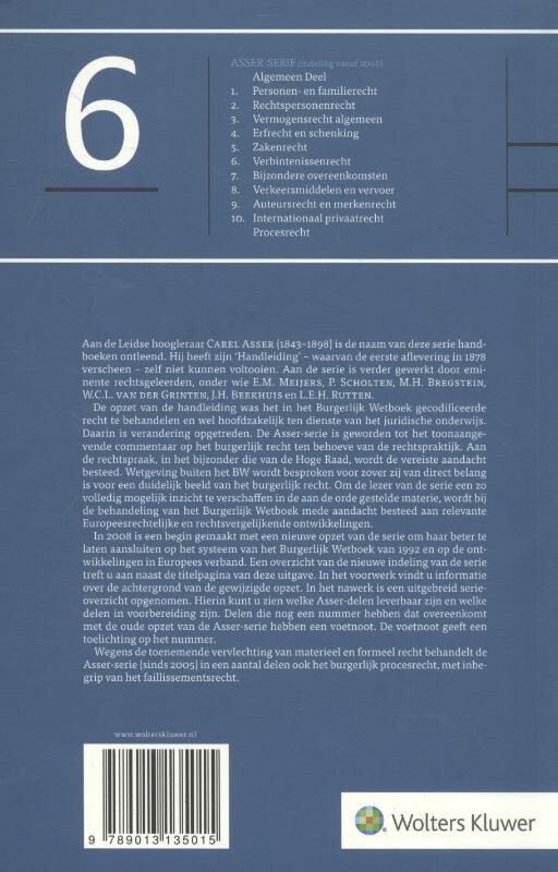 Verbintenissenrecht / Studenteneditie 2016 / Asser-serie / 6 achterkant