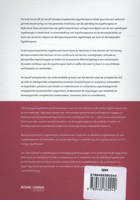Beroepscompetenties ergotherapie Beroepscompetenties ergotherapie achterkant
