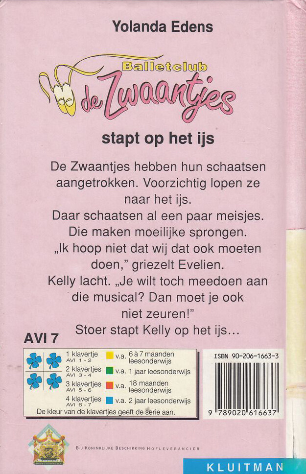 Balletclub De Zwaantjes stapt op het ijs / Klavertje vier achterkant
