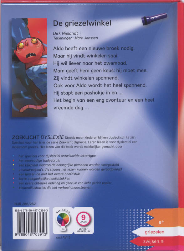 De griezelwinkel / Zoeklicht Dyslexie achterkant