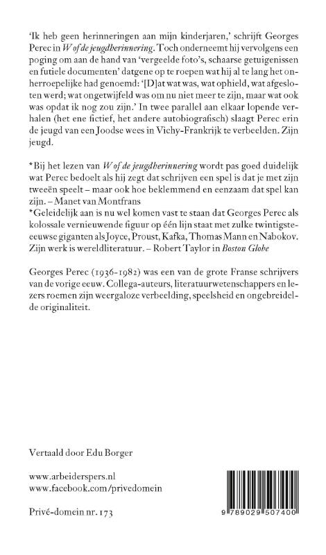 W of de jeugdherinnering / Privé-domein / 173 achterkant