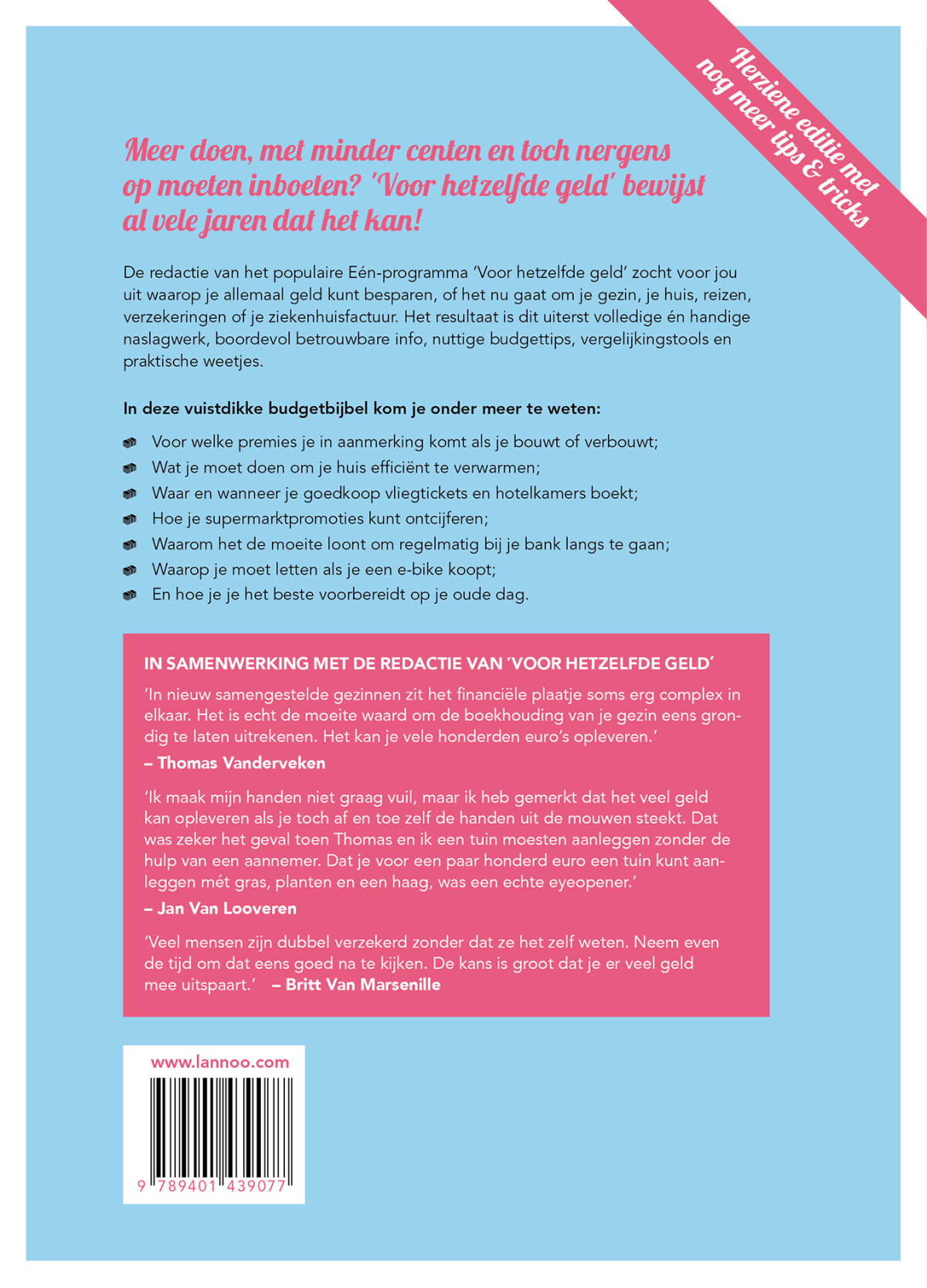Voor hetzelfde geld - Nieuwe editie achterkant