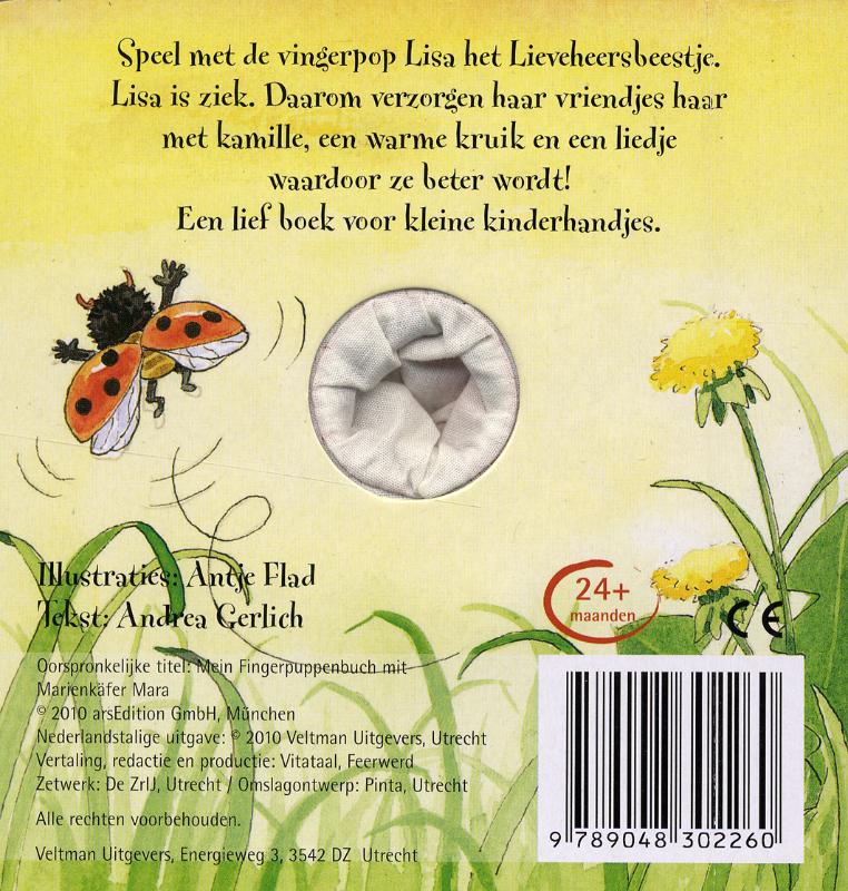 Mijn Vingerpopboekje Met Lisa Het Lieveheersbeestje achterkant
