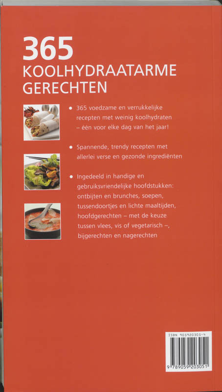 365 koolhydraatarme gerechten 365 koolhydraatarme gerechten achterkant