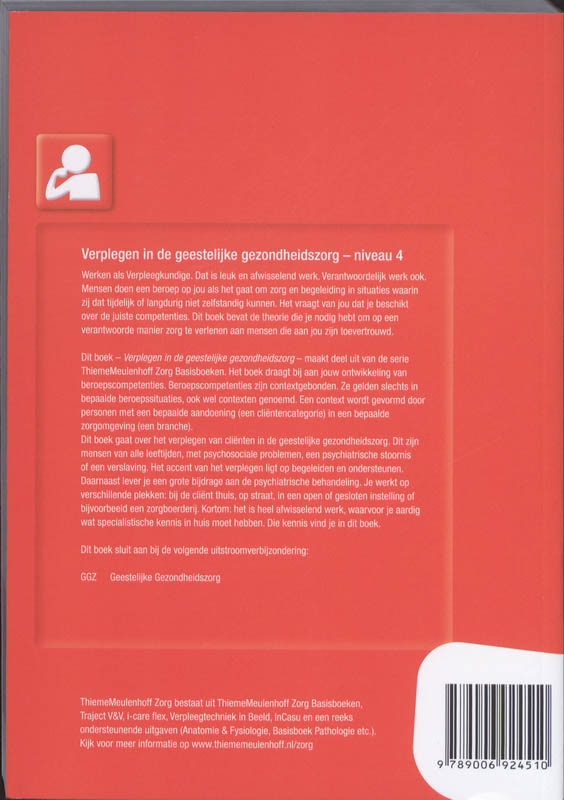 Verplegen in de geestelijke gezondheidszorg Niveau 4 Verplegen in de geestelijke gezondheidszorg Niveau 4 achterkant