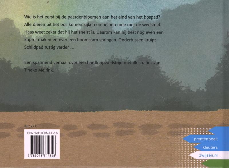De wedstrijd van Schildpad en Haas achterkant