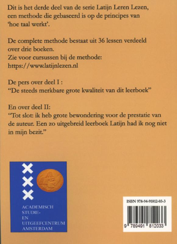 Latijn leren lezen / deel III achterkant