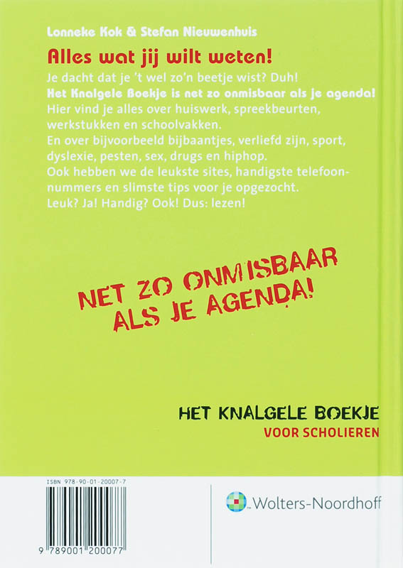 Het knalgele boekje voor scholieren achterkant