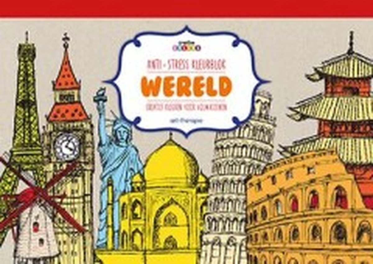Antistress kleurblok voor volwassenen Wereld