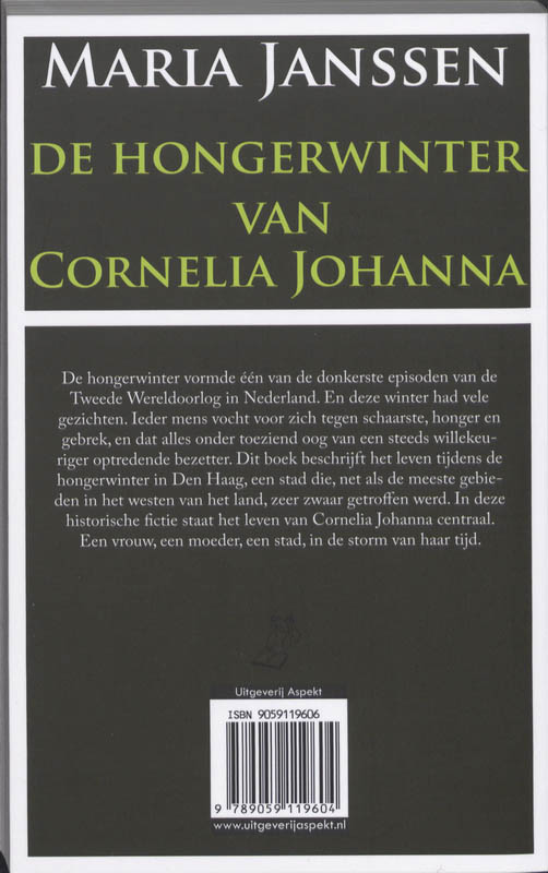 De hongerwinter van Cornelia Johanna achterkant