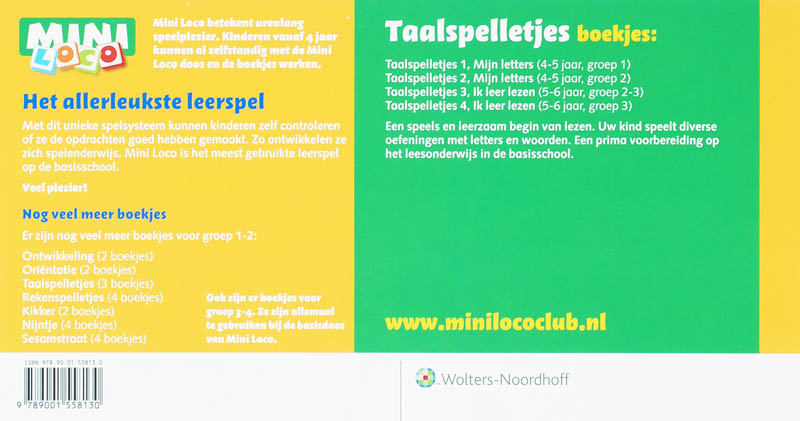 Mini loco 4 Ik leer lezen Taalspelletjes achterkant