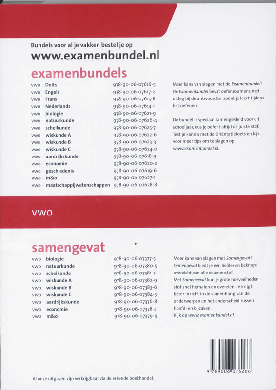 Examenbundel - Maatschappijwetenschappen 2010/2011 - deel VWO achterkant