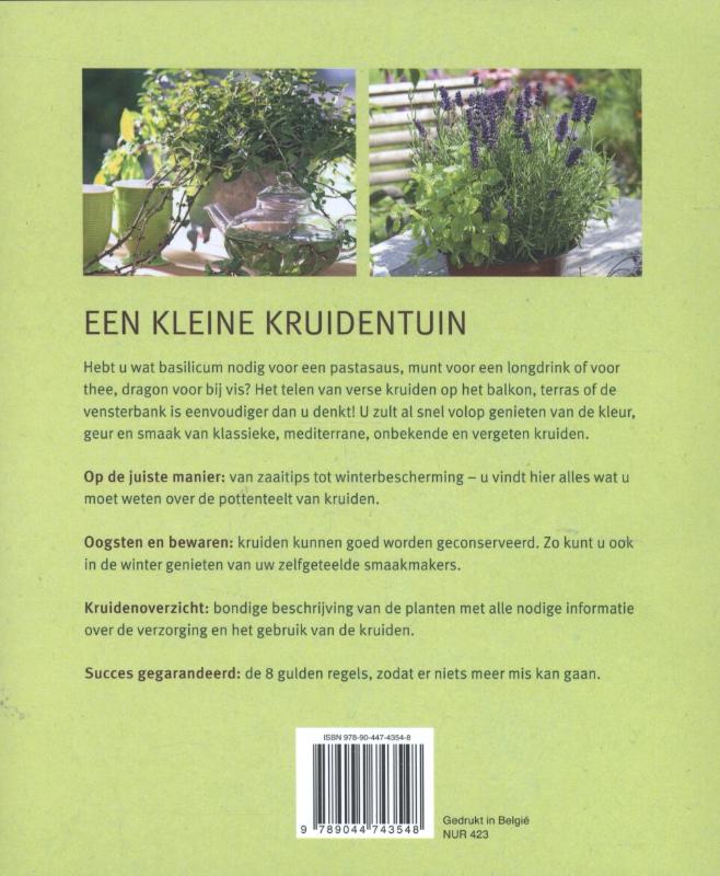 Keukenkruiden in potten achterkant