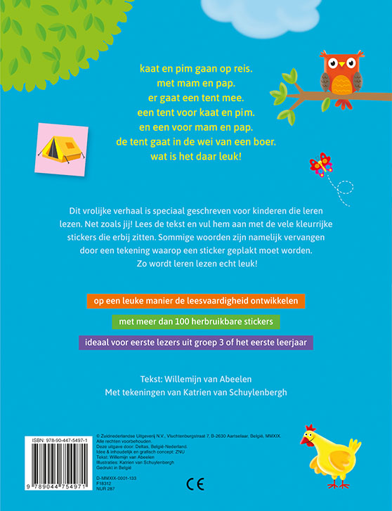 Ik leer lezen Stickerboek - In een tent bij de boer (AVI M3 / AVI 1) / Ik leer lezen stickerboek / 0 achterkant