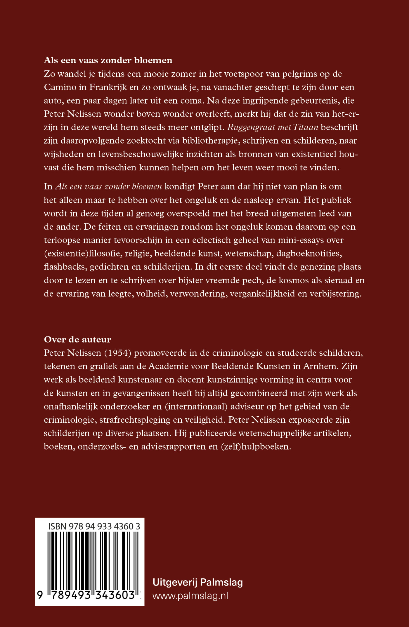 Als een vaas zonder bloemen / Ruggengraat met titaan achterkant