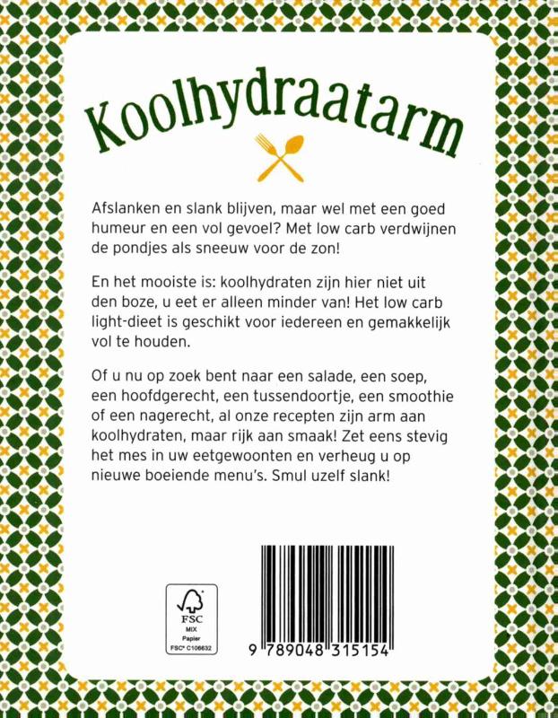 Koolhydraatarm / Minikookboekje achterkant