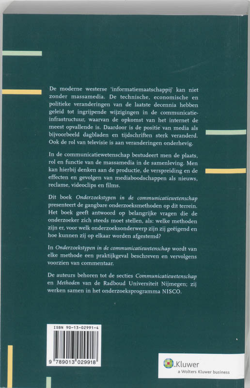 Onderzoekstypen in de communicatiewetenschap achterkant